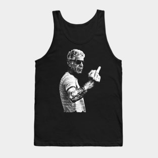 Anthony Bourdain middle finger pose Tank Top